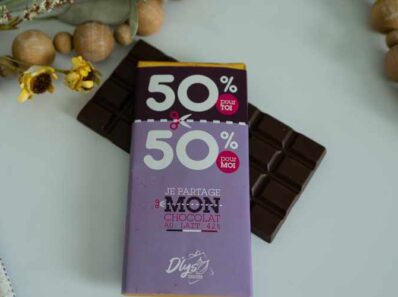 A bar of French chocolate that should be divided 50/50 but is actually 25/75